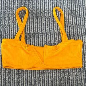 Vibrant Orange Ribbed Bikini top